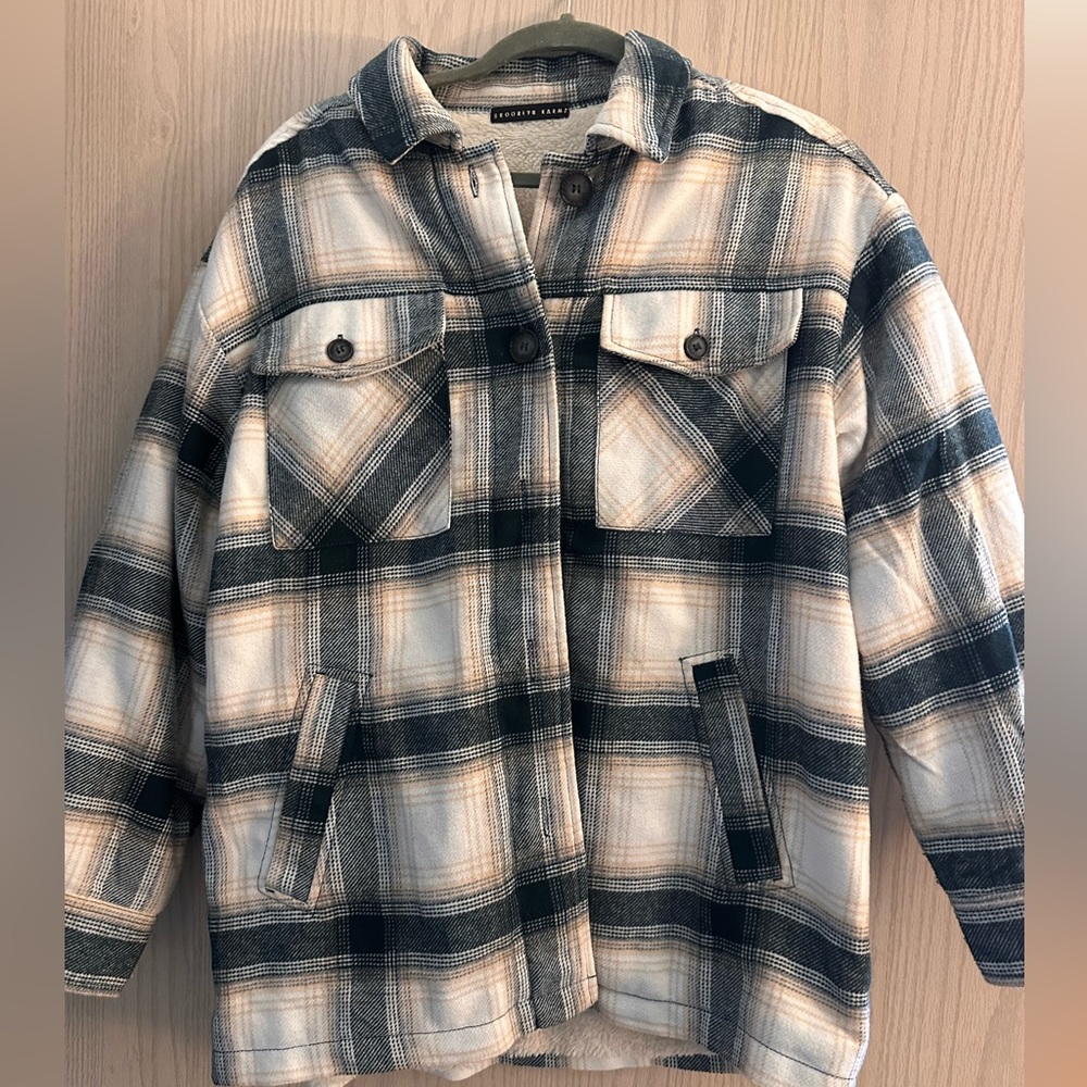 Flannel Sherpa Jacket; Size Medium
